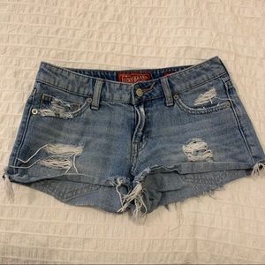 Lucky Ripped Denim Shorts